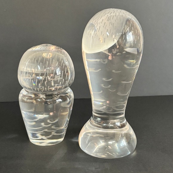 Set of 2 Vicke Lindstrand Kosta Crystal Owls - Signed f 15 & LG 2458 Sweden - Picture 4 of 8